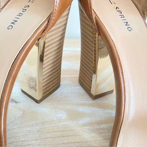 Call It Spring Chunky Heeled Ankle Strap Women’s Sandals - Tan / Brown - Picture 4 of 15